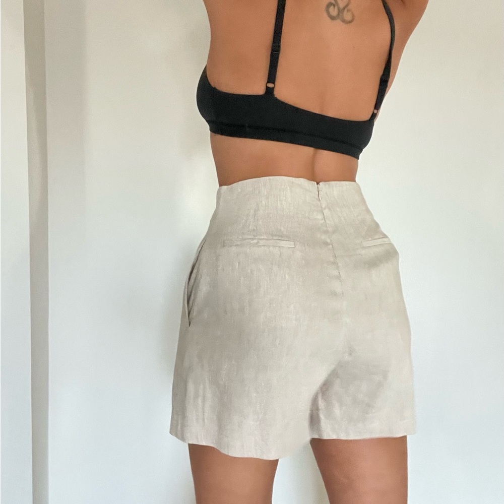 Beige Linen Shorts, BCBG